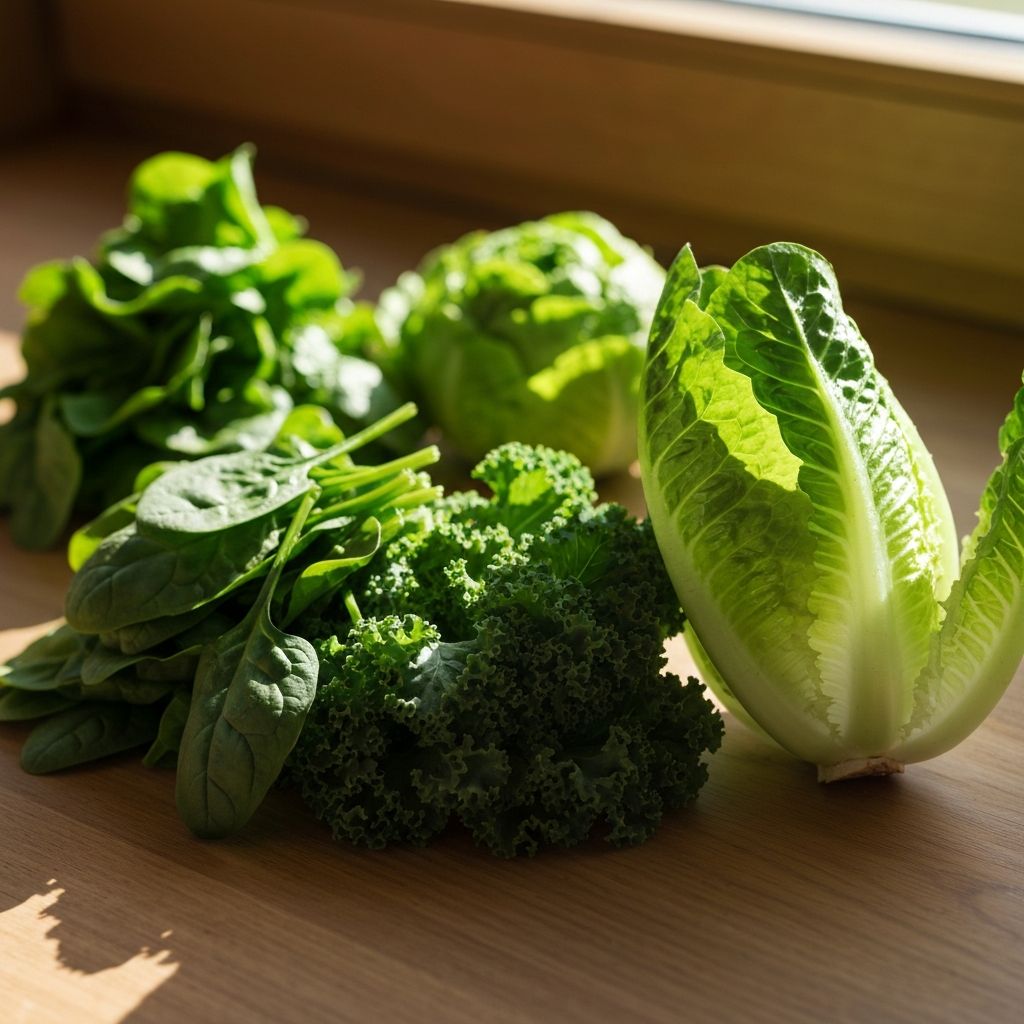 Fresh leafy greens and vegetables