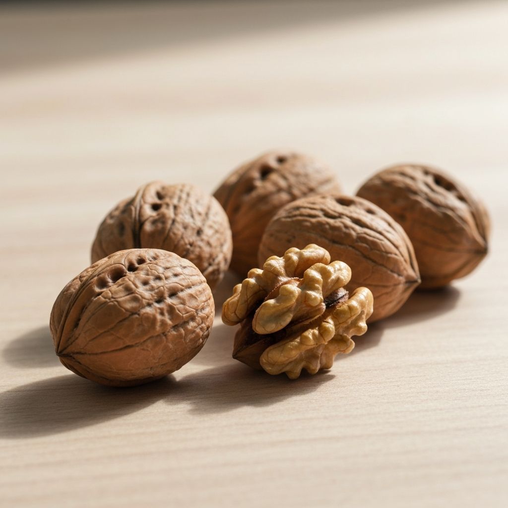 Fresh walnuts close-up